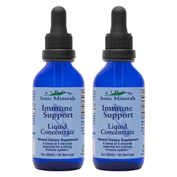 Eidon Ionic Minerals Immune Support Supplement Liquid Concentrate - Mineral Drops with Zinc, Selenium, Support & Maintain Immune System, Bioavailable, No Preservatives - 2 oz (Pack of 2)