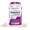 HealthyHey Nutrition Magnesium Glycinate Supplement High Absorption for Sleep, Cramps, & Nerves Health - 90 Vegetable Capsules