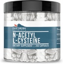 Earthborn Elements NAC N-Acetyl L-Cysteine 200 Capsules, Pure & Undiluted, No Additives
