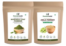 Moringa & Amla Powder Combo | 100G (Pack of 2) Pure Natural Oleifera and for Daily Nutrition, Wellness Healthy Lifestyle Chemical-Free (200Gm)