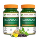Pure Nutrition Testosterone Supplement for Men with Tribulus, Gokshura, Ashwagandha, Safed Musali, Kaunch Beej & Ginseng, Supports Energy, Stamina & Strength, 120 Veg Tabs (60 x 2)