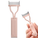 Eyelash Comb Separator, Arc Designed Lash Definer Comb Makeup Mascara Comb Applicator With Cover, Eye Cosmetic Brush Tool (Naked Pink)