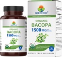 Brieofood Bio Bacopa 1500mg, 45 portions, végétarien, sans gluten, 90 comprimés végétariens...