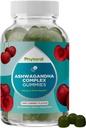 Gummies ashwagandha calmantes pour les hommes et les femmes - 750mg Équivalent de 30:1 extrait de racine avec zinc et vitamine D - Gummies anti-stress pour adultes pour l'énergie et l'humeur (60 portions)