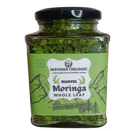 Indiana Organic Moringa Whole Leaves Dry Leaf, Dried Drumstick Tree Leaves, Natural Super-Food – Essential Nutrition Superfood, Helps Naturally Boost Energy Levels, Improves Stamina & Vitality, Rich In Vitamins & Minerals - 35 Gram