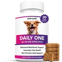 Petroyale Daily One, All-in-One Supplement for Dogs – 25 in 1 Dog Multivitamin, Probiotics, Omega 369, Hip & Joint, Skin & Coat, Gut Health – Soft Chew Dog Everyday Supplement for Dogs (30 Chew)