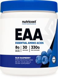 Nutricost EAA Powder 30 Servings (Blue Raspberry) - Essential Amino Acids - Non-GMO, Gluten Free, Vegetarian Friendly