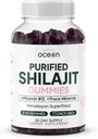 Organics Ocean Shilajit pour les hommes et les femmes - Supplément naturel avec la vitamine B12, le chrome et le sélénium pour la défense de l'âge, l'énergie, le soutien hormonal et plus - 60 Shilajit
