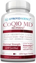 Approved Science® CoQ10 MD - Extra Strength 300mg Pure CoQ10 with BioPerine® for Faster Absorption - Optimal Support – 60 Vegan Capsules