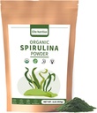Organic Spirulina Powder, Non-GMO, USDA Certified, Green Superfood Boosts Energy, High in Protein, Minerals, Antioxidants, and Vitamins, 1 lb