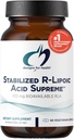 Designs for Health Stabilisated R-Lipoic Acid Supreme - Supplément RLA 100mg avec Taurine - Non-OGM, sans gluten (60 capsules)