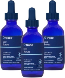 Trace Minerals (en anglais seulement) Boron ionique liquide (en anglais seulement) 6 mg Boron (en anglais seulement) Soutient le métabolisme normal des os, la fonction cérébrale et les articulations (en anglais seulement) avec des minéraux ioniques, du magnésium et du chlorure (en anglais seulement) 144 portions, 2 fl oz (3 pack)