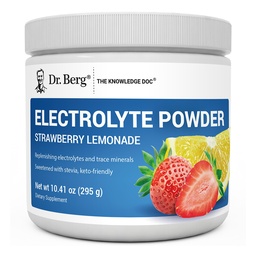 Dr. Berg Zero Sugar Hydration Keto Electrolyte Powder - Enhanced w/ 1000 mg of Potassium & Real Pink Himalayan Salt (NOT Table Salt) - Strawberry Lemonade Hydration Drink Supplement - 50 Servings