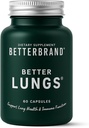 Betterbrand BetterLungs Lung Support Supplement with NAC, Mullein Leaf for Smokers, Respiratory Health Formula with Elderberry, Vitamin D, Ginseng, Reishi Mushroom - 60 Capsules - Pack of 1
