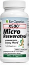 X500: Pure Resveratrol 500mg - Pure Trans-Resveratrol - 30 Vegetarian Capsules - 500 mg per Capsule