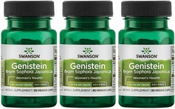 Swanson Soy-Free Genistein - Plant-Based Natural Supplement for Women - Comfort & Balance - (60 Veggie Capsules, 125mg Each) 3 Pack