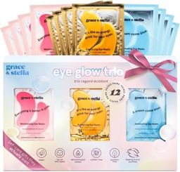 grace & stella Under Eye Patches (12 pairs) Eye Masks for Puffy Eyes and Dark Circles - Stocking Stuffers, Christmas Gifts for Women - Gifts for Birthdays, Bachelorette Party, Bridesmaids, Self Care