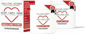 CoQ10, Oméga-3, Vitamine E, Cardiologue formulé pour le coeur + corps + santé mentale, DHA/EPA, Antioxydant pour l'énergie, Huile de poisson biodisponible supérieure, sans gluten, 60 Softgels - 2 Pack