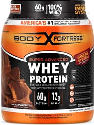 Forteresse du corps 100% Whey, poudre de protéines premium, beurre d'arachide au chocolat, 1,78lbs (paquetage mai Vary)