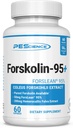 PEScience Forskolin Capsules, 95% Extrait pur de Forskolin de Coleus Forskohlii, ForsLean breveté, 50mg, 60 Compte