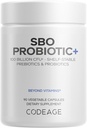 Codeage SBO Probiotiques, 100 milliards d'UFC par portion, mélange d'organismes à base de sol multisouche et mélange botanique fermenté biologique, plateau-stable, 90 capsules