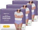 Amazon Basics Incontinence Underwear for Women, Protective, Disposable, Postpartum, Maximum Absorbency, Large, Lavender, 54 Count (3 Packs of 18)