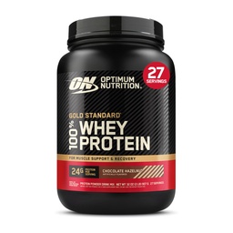 Optimum Nutrition Or Standard 100% poudre de protéines de lactosérum, noisettes de chocolat, 2 livres (emballage mai Vary)