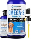 Omega 3 Fish Oil for Dogs - Better Than Salmon Oil for Dogs - Dog Fish Oil Supplement - Reduce Shedding & Itching - Supports Joints, Brain, Heart Health- Dog Skin and Coat Supplement - Fish Oil Liquid