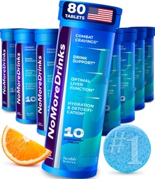 NoMoreBrinks Anti Alcool Craving Supplement de foie Detox & Combat Cravings (80) Support énergétique Alcool Replacement Drink (80)