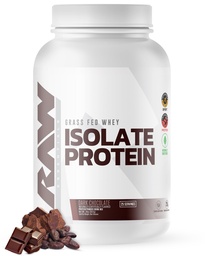 RAW Whey Isolate Protein Powder, Dark Chocolate - 100 % de la nutrition des sports herbe-Fed Whey Protein Powder for Muscle Growth & Recovery - faible teneur en gras, faible teneur en glucides, naturellement aromatisée et sucrée - 25 portions