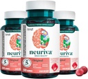 Neuriva Original Brain Health Support Strawberry Gummies (50 Count), Brain Support with Phosphatidylserine & Decaffeinated, Clinically Proven Coffee Cherry (Pack of 3)