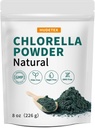 Poudre de Chlorella Poudre de chlorophylle naturelle, soutient le système immunitaire et la fonction hépatique, garder la jeunesse, végétalien, riche en protéines végétales et vitamines, 8 oz.