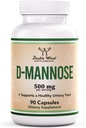 Double Wood Complements D Mannose 500mg Capsules, 90 Nombre (D-Mannose pour la santé des urines et le doublon, aide à la prévention de l'ITU) Vegan Safe, non-OGM, sans gluten