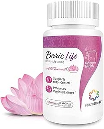 Suppositoires vaginales à l'acide borique NutraBlast - 100% Pure Made in USA - Boric Life Intimate Health Support (30 comte)