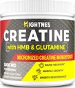 Creatine HMB, Creatine Powder for Men & Women, Micronized Creatine Monohydrate for Muscle Growth & Recovery and Increased Strength, Performance, Creatine HMB with Glutamine, Gluten Free, 30 Servings