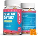 Gummies berbères avec cannelle Ceylan,1200mg Berberine HCI Supplément pour le métabolisme et le soutien énergétique, végétalien, non-OGM et sans gélatine - 60 comte