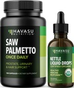 HAVASU NUTRITION Stinging Nettle Leaf Extract Liquid Drops (60 Servings) & Saw Palmetto Capsules (100 Servings)