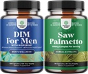 Ensemble de complément DIM avancé pour hommes - Estrogen Blocker et Extra Strength Saw Palmetto Extract - pour les femmes et la santé des cheveux des hommes et le soutien urinaire