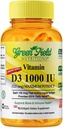 Greenfield Nutritions Halal Vitamin D3 Softgel - High Potency Vitamin D3 1000 IU (125 mcg), 120 Unflavored Mini Softgels - Halal Beef Gelatin D 3 Vitamins, Supports Immune Bone Teath Brain and Hair