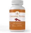 Ingrédients originaux purs Cayenne Pepper, (100 Capsules) Toujours Pure, Pas d'additifs ou de remplissages, Verified Lab