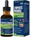 Cleavers Drainage lymphatique gouttes pour le nettoyage du système de détox Lymphème, Lymphedema Supplément de soutien Formule w/Echinacea, Cats Claw, Red Clover Extract Tecture, Utilisation avec outil de massage Lymph. 2oz