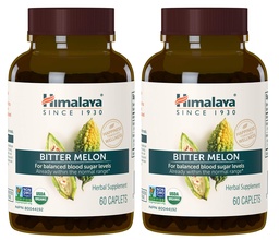 Himalaya Mélone amer biologique - Soutien au métabolisme du glucose à base de plantes - USDA Organique, non-OGM, végétalien, sans gluten, sans additifs, 660 mg, 60 capsules (paquet de 2)