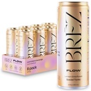 BREZ FLOW Lion.S Mane Mushroom Drink, 8-Pack, Non-Infusé, Adaptogènes, Soulagement, Élevant, et social, Lemon Sparkling Elderflower Tonic 12 Fl oz