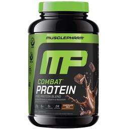 Muscle Pharm Combat Protein Powder, Chocolate Milk Flavor, Fuels Muscles for Productive Workouts, 5 Protein Sources Including Whey Protein Isolate & Egg Albumin, Gluten Free, 2 lb, 24 Servings