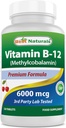 Meilleurs naturels vitamine B12 6000 mcg 120 comprimés