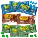 MEG - Military Energy Gum | 100mg of Caffeine Per Piece + Increase Energy + Boost Physical Performance + Multi Flavors of Arctic Mint , Spearmint, & Cinnamon + 8 Packs (40 Count)