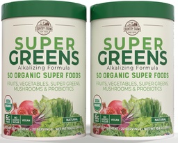 Country Farms Super Greens Natural Flavor, 50 Organic Super Foods, USDA Organic Drink Mix, Fruits, Vegetables, Super Greens, Mushrooms & Probiotics, Supports Energy, 40 Servings, 10.6 Oz, 2 Pack