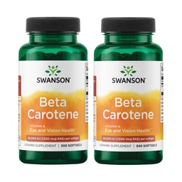Swanson bêta-carotène vitamine A 25000 UI peau système immunitaire santé antioxydant soutien 7500 mcg 300 Softgels compte (2 pack)