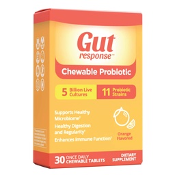 Chewable Probiotic for Men & Women, Slows Down Digestive Aging, Boosts Immune System, Non-GMO, Gluten Free & Soy Free, 5 Billion CFU, 30 Chewable Tablets, Orange Flavor