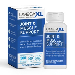 OmegaXL Joint Support Supplement - Natural Muscle Support, Green Lipped Mussel Oil, Soft Gel Pills, Drug-Free, 300 Count
